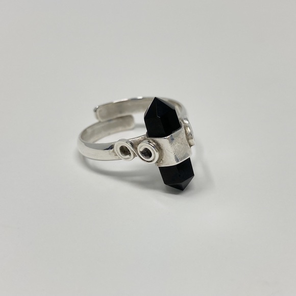 black onyx  women sterling silver ring 925 - Picture 4 of 6